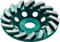 Чашка шлифовальная алмазная по бетону, сегментная 125 мм Turbo Industrial Kraftool 33368-125