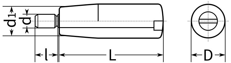 Рукоятка вращающаяся цилиндрическая с болтом U33 - фото