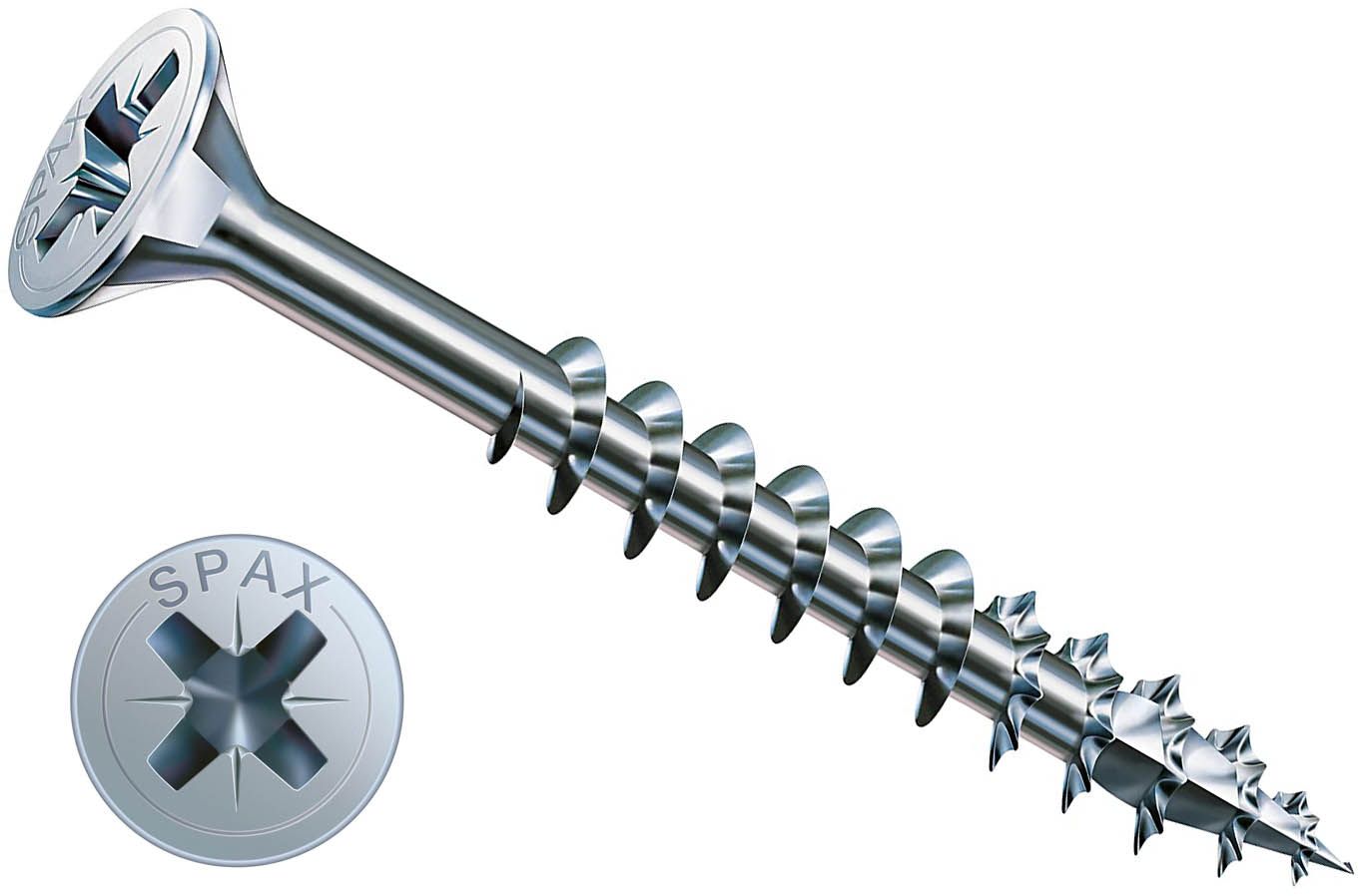 Изображение товара Саморез SPAX 4х45 мм PZ2 потайная головка неполная резьба