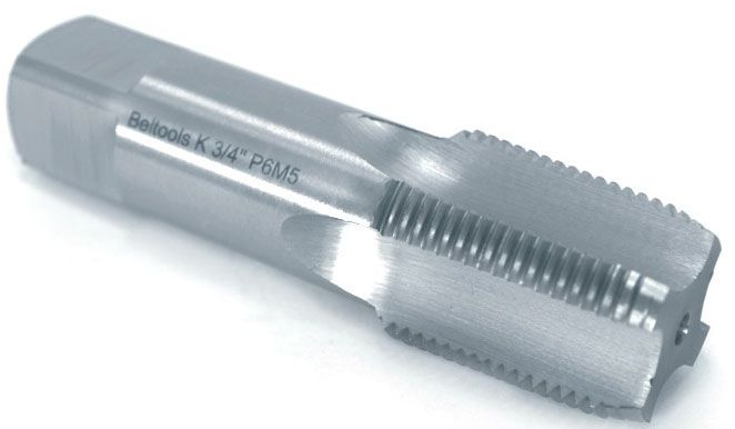 Метчик машинно-ручной конический, исполнение 1, Р6М5 РИ, дюймовая резьба К(NPT) - фото