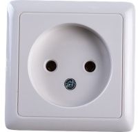 Розетка белая 1-м ОП 10А IP20 250В без заземления Хит Systeme Electric RA10-131-B