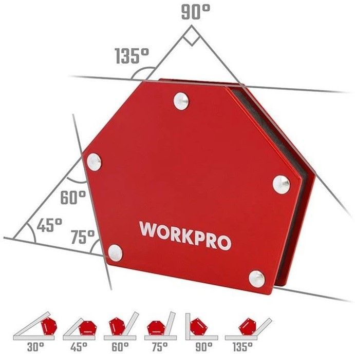 Фиксатор сварочный магнитный 6-ти позиционный Workpro WP232049 - фото