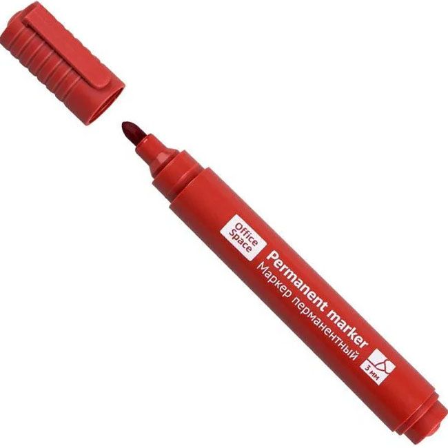 Маркер перманентный пулевидный 3 мм, OfficeSpace - фото
