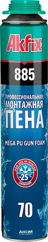 Пена монтажная профессиональная зимняя, выход 70 л, 885 Akfix FA085, 1020 гр - фото