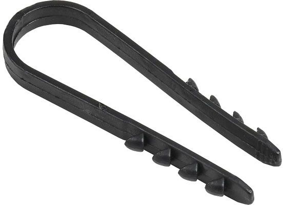 Дюбель хомут круглый черный, нейлон - фото