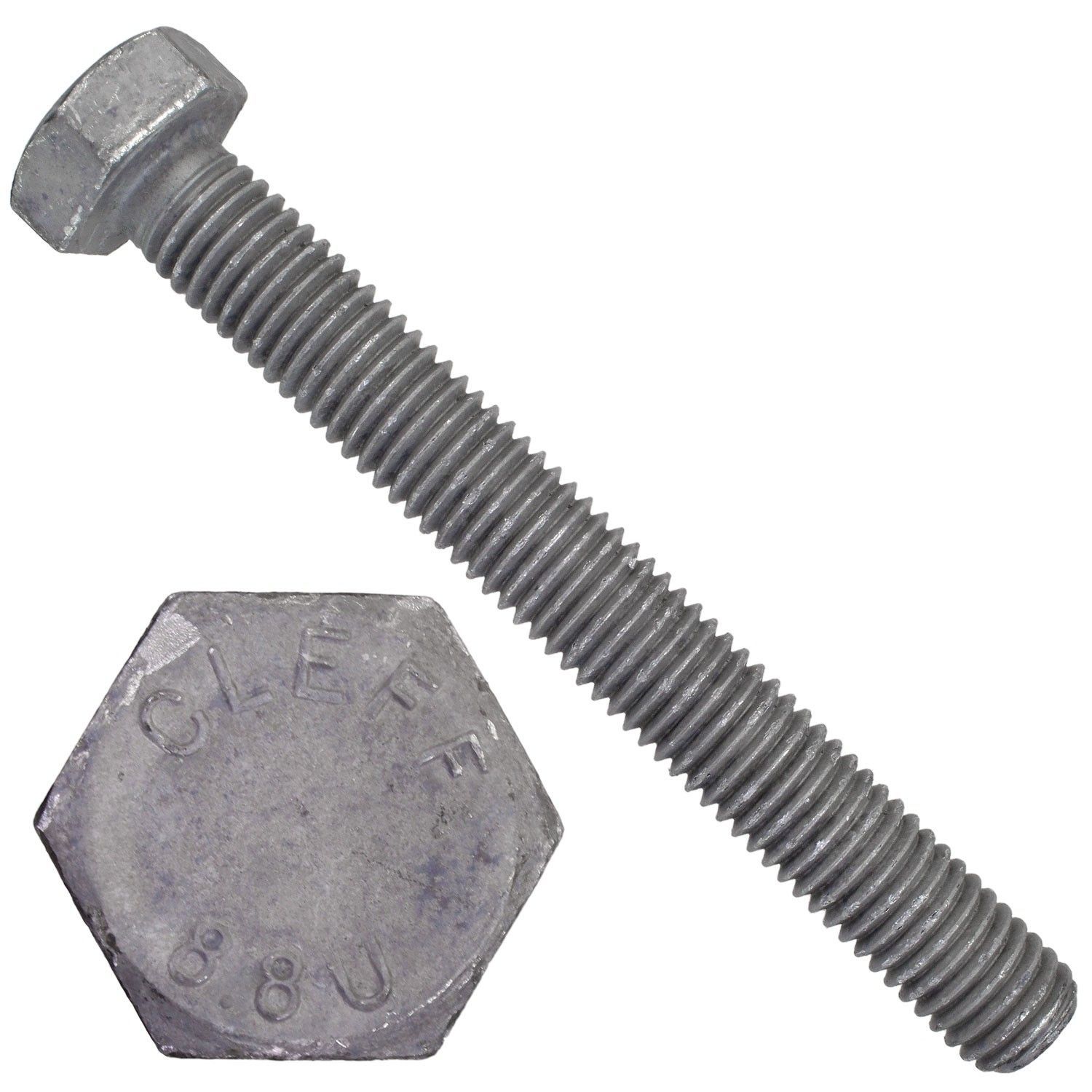 Болт шестигранный М27х200 DIN 933, класс прочности 8.8, горячий цинк - фото