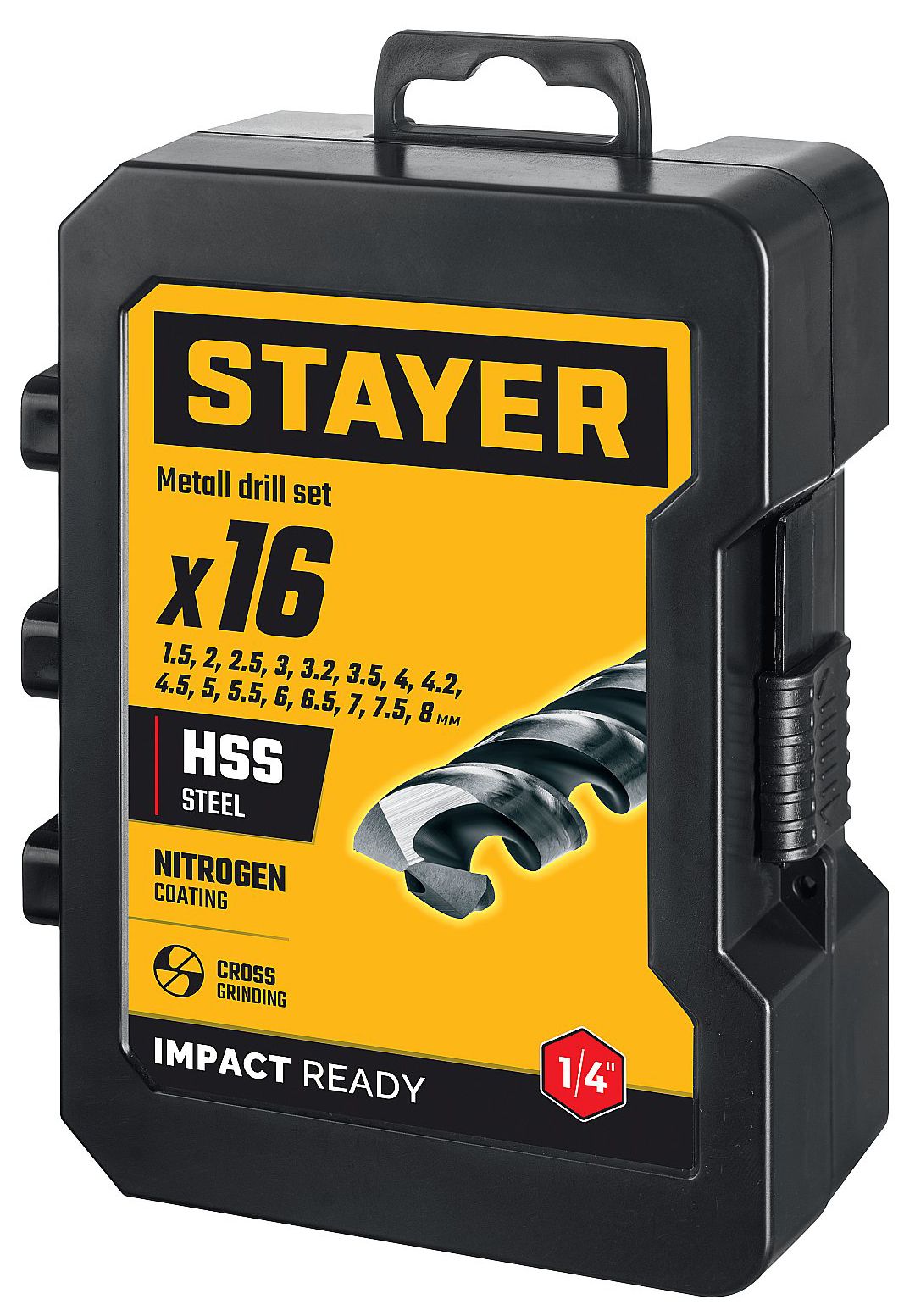 Набор сверл по металлу для винтовертов и шуруповертов Impact Ready Stayer 29603-H16, 16 шт - фото