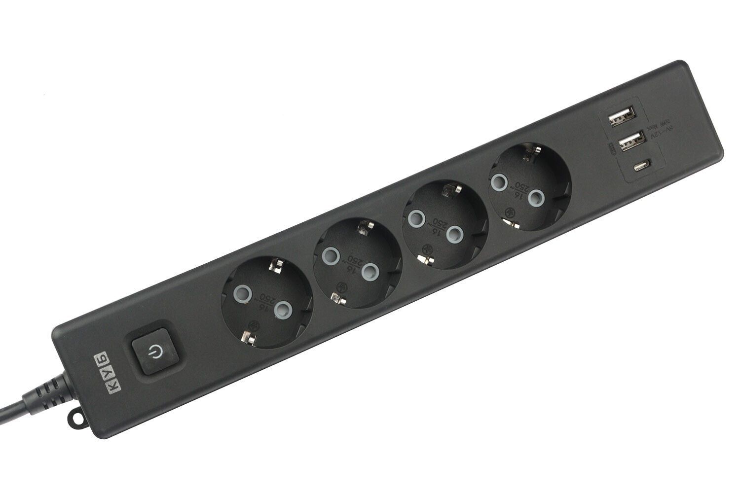 Изображение товара Удлинитель 4 розетки и 3 USB-порта КУБ PC-7B-2M черный