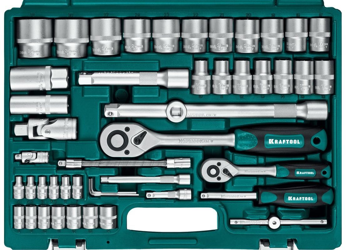 Набор инструмента универсальный 1/2"+1/4" Kraftool X-Drive 27883-Н95_z01М, 94 предмета - фото