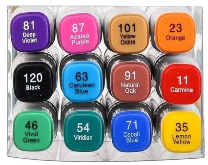 Набор скетчмаркеров 2-х сторонних, 1-7 мм 12 цветов, MC-5600-12 - фото