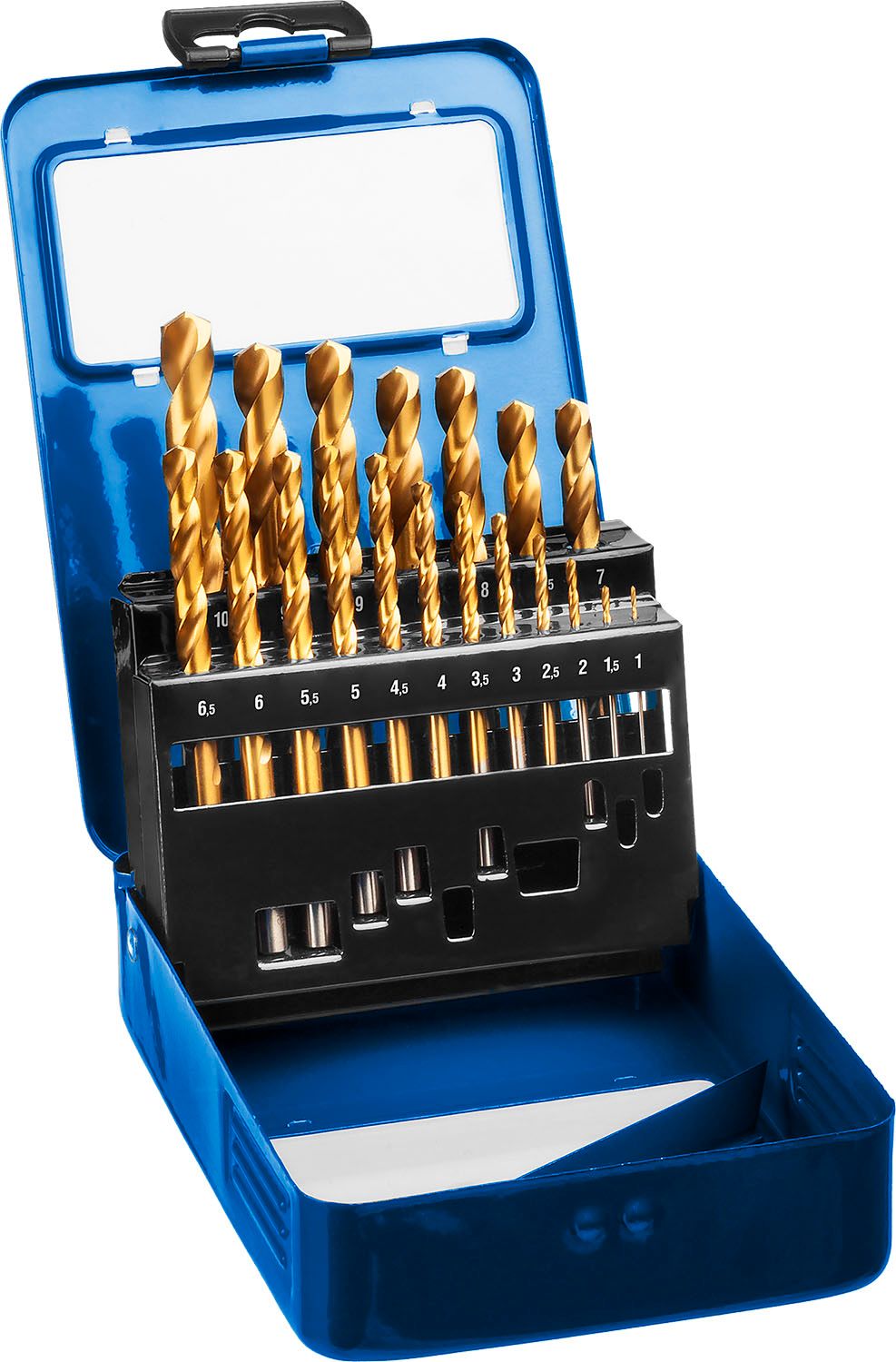 Набор сверл по металлу 1-10 мм Кобальт, класс А, ЗУБР 29626-H19, сталь Р6М5К5, 19 штук в металлическом боксе - фото