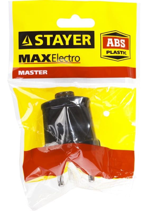 Вилка прямая 6 А/220 В 1300 Вт MaxElectro Master Stayer 55150-B, черная - фото