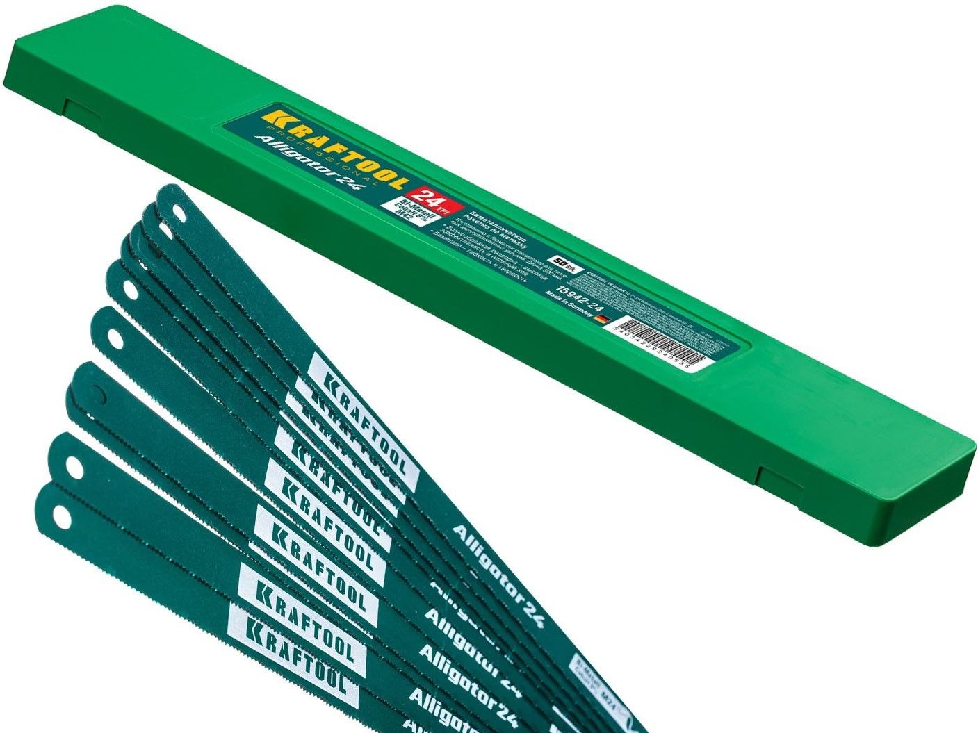 Полотно по металлу 300 мм 24 TPI Kraftool Alligator-24 15942-24, биметалл, 50 шт - фото