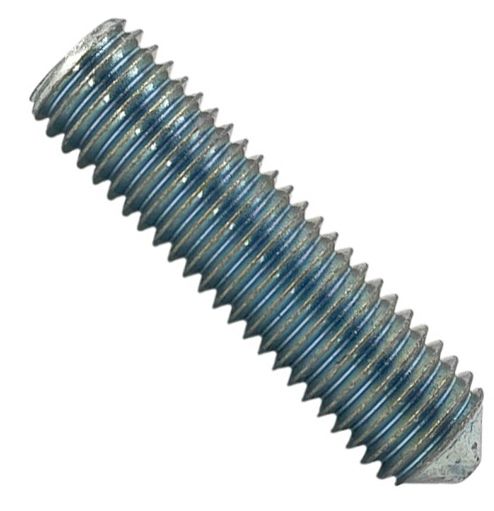 Винт установочный с конусным концом М6х12 DIN 914 (ISO 4027), оцинкованная сталь - фото