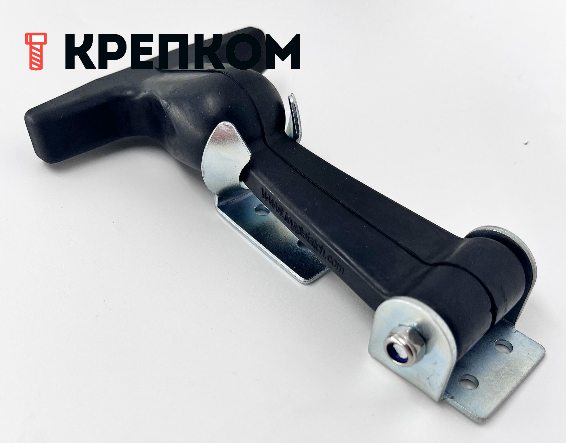 Защелка капота резиновая L=125 B36 с креплением из оцинкованной стали - фото