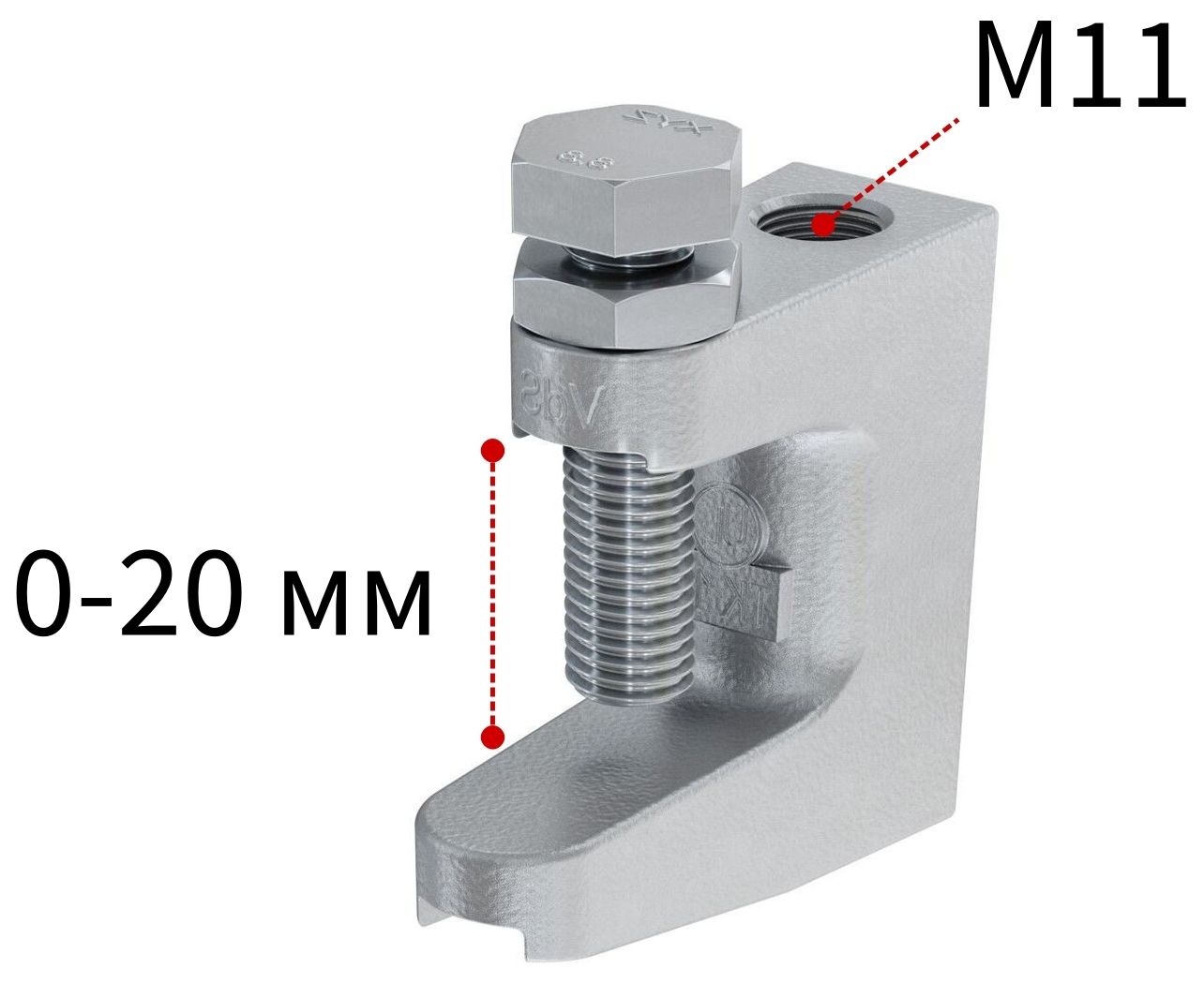 Струбцина монтажная для балок Fischer TKL М11 79689, чугун - фото