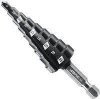 Изображение товара Сверло по металлу ступенчатое 4-20 мм, 9 ступеней, хвостовик 1/4" ЗУБР 29665-4-20-9, сталь Р4М3