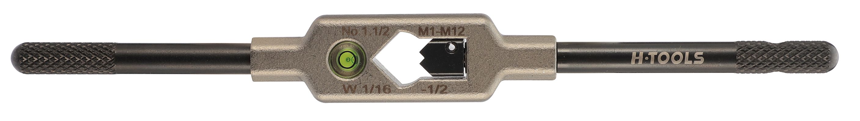 Вороток для метчиков с уровнем №1,5 M1-M12 (2,1-8,0 мм) 175 мм Inox DIN 1814 H-Tools 08802040 - фото