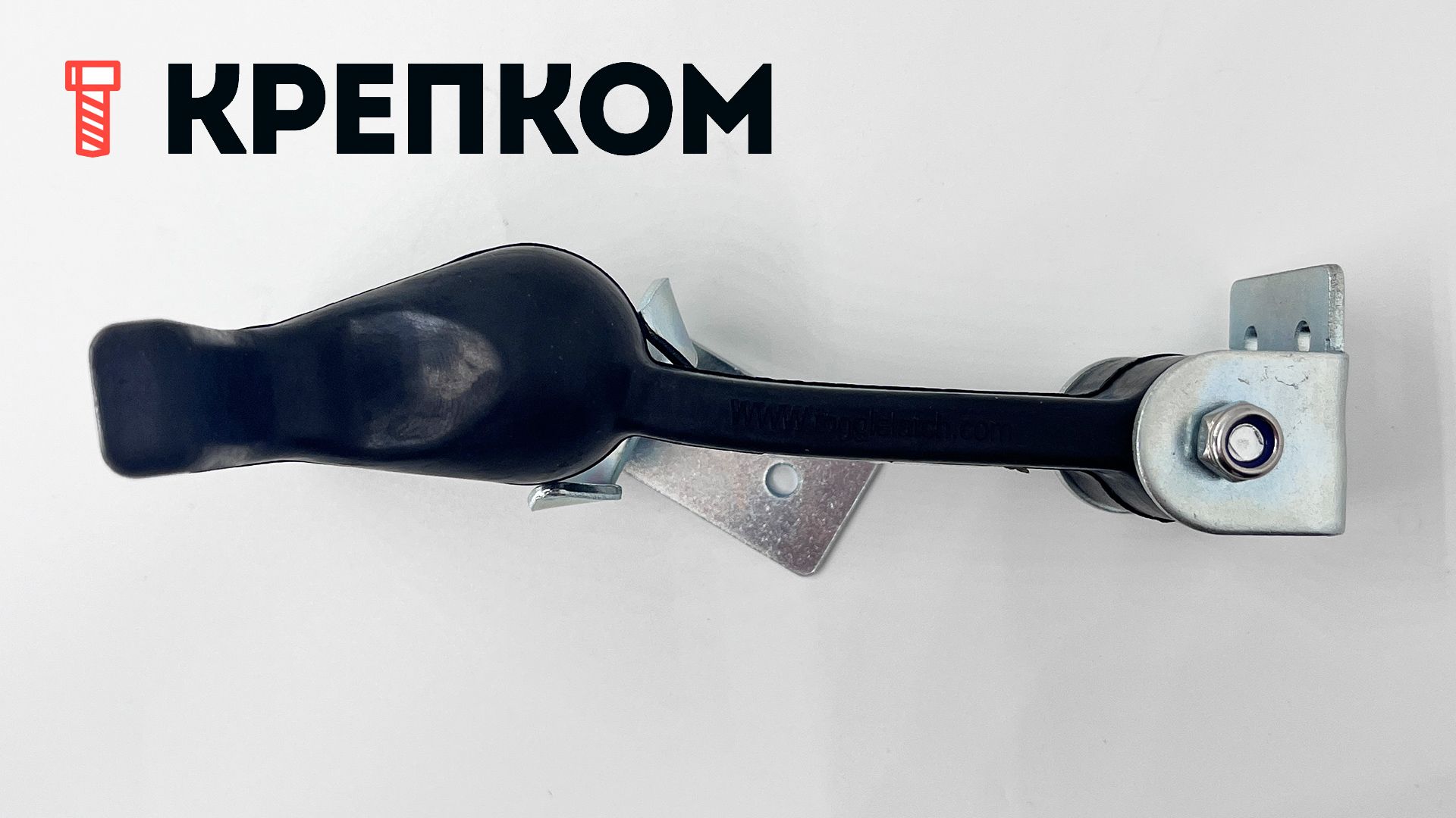 Защелка капота резиновая L=125 B36 с креплением из оцинкованной стали - фото