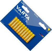 Батарейки щелочные AAA Varta Longlife 4103101461, 10 шт в блистере