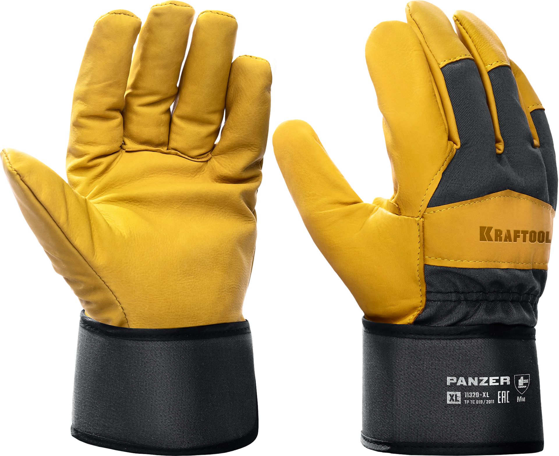 Изображение товара Кожаные рабочие перчатки комбинированные XL(10) Kraftool 11320-XL