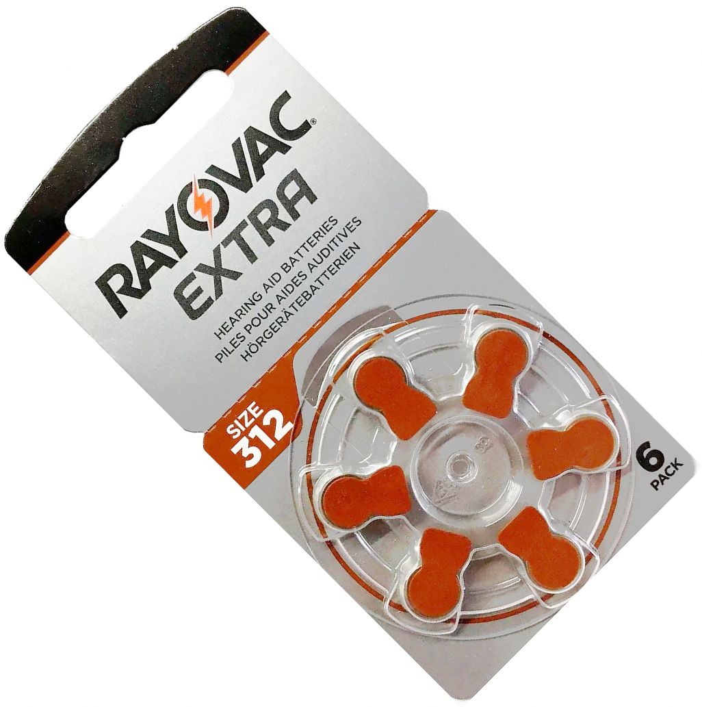 Изображение товара Батарейки для слухового аппарата Rayovac Extra Type 312, 6 шт в блистере
