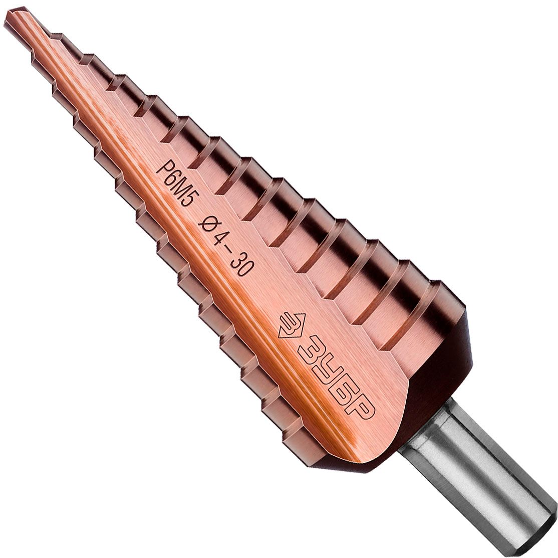 Сверло по металлу ступенчатое Кобальт, 3Т хвостовик ЗУБР, сталь Р6М5 - фото