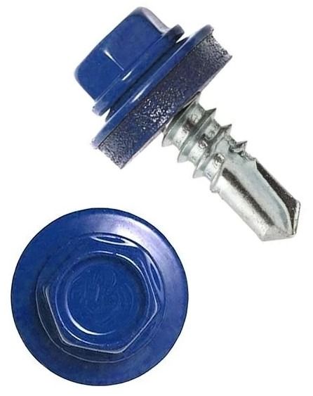 Изображение товара Саморез кровельный со сверлом 4,8х32 RAL 5002 ультрамарин синий