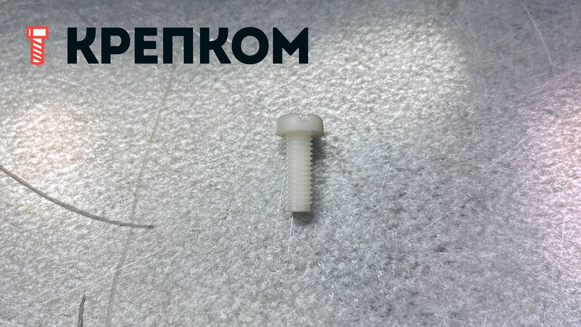 Винт с прямым шлицем М6х16 DIN 85, пластик - фото