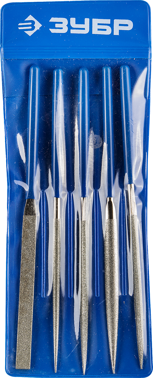 Набор алмазных надфилей 160х80 мм ЗУБР 33386-160-H5, 5 шт - фото