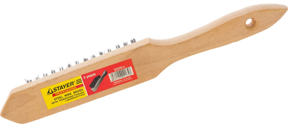 Щетка проволочная стальная с деревянной ручкой Professional Stayer - фото