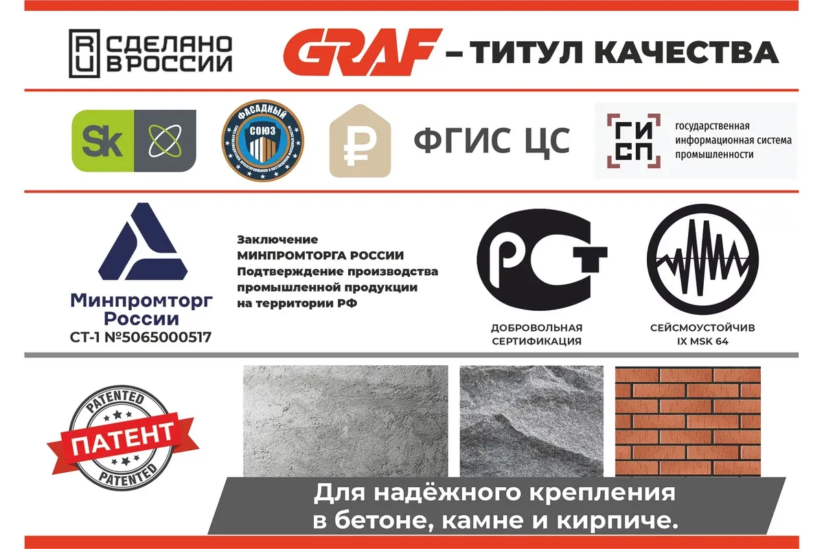 Шпилька анкерная 8х115 мм SKA-F GRAF, оцинкованная сталь ТДЦ - фото