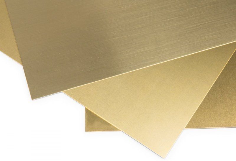 Лист латунный 0,5х375х600 мм, латунь Л63П - фото