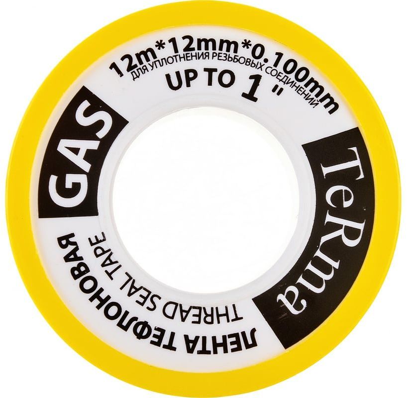 Фум-лента 12 мм х 12 м х 0,1 мм Terma Gas 10035 20155 - фото