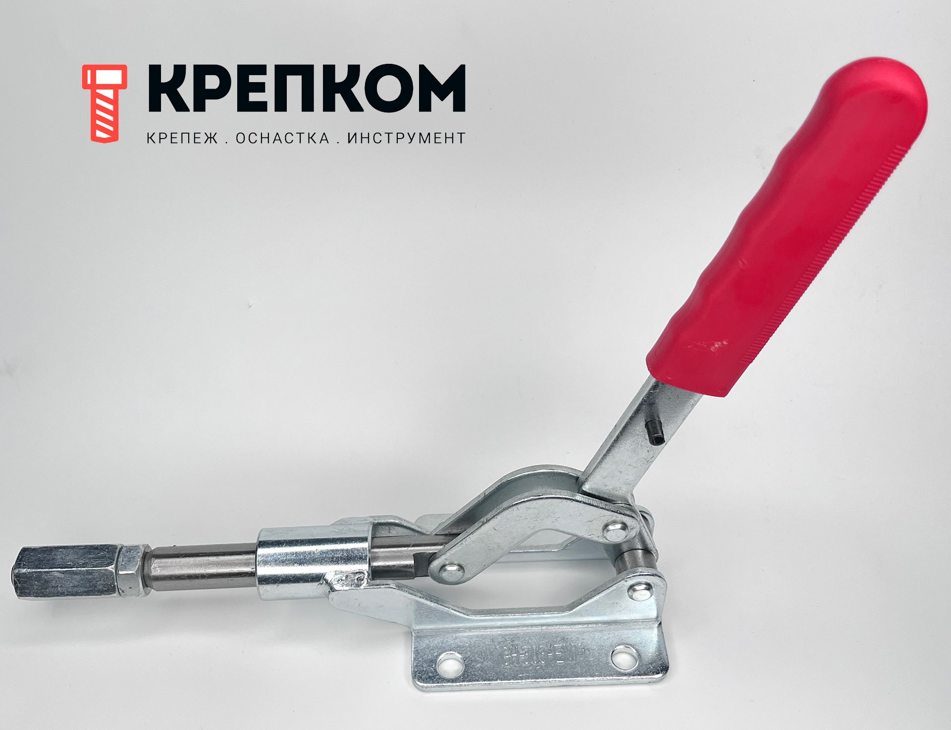 Зажим плунжерный (рычажный) L=190 мм, нагрузка 454 кг, 414-FN, оцинкованная сталь - фото