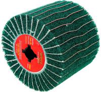 Изображение товара Барабан ламельный 120х100 Р180 посадка 19 мм тип G (зеленый) из нетканого полотна Messer 11-57-014