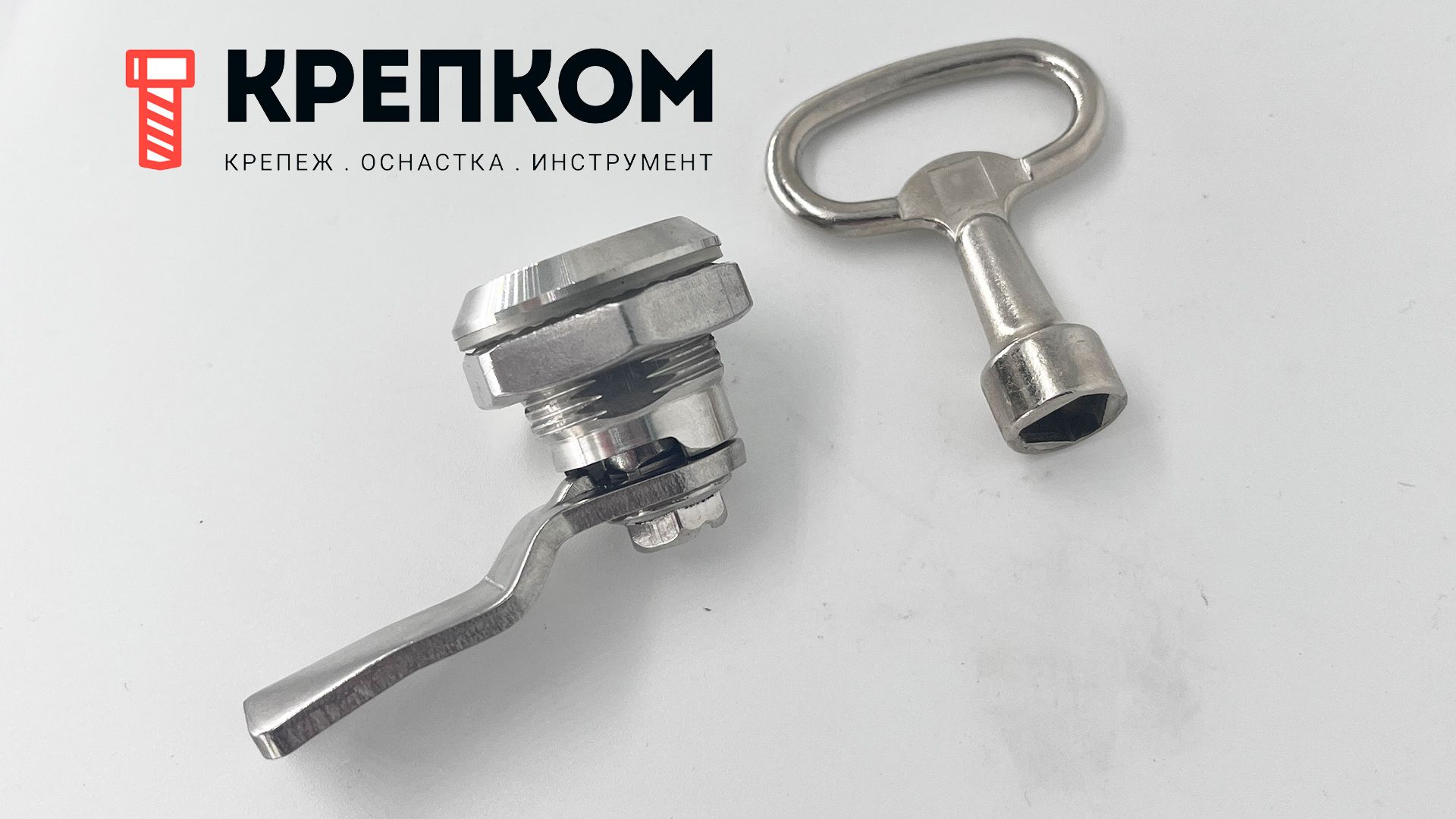 Замок щитовой треугольный FD25C-2DK, нержавеющая сталь А2 - фото