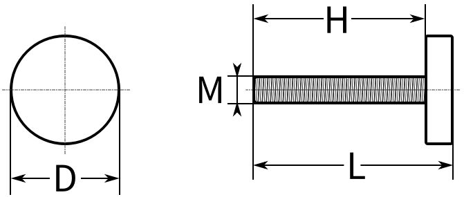 Винт-ручка с накаткой и плоской головкой D20 М8х20 мм U04, нержавеющая сталь А2 - фото