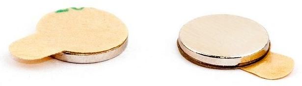 Неодимовый магнит диск 8х1 мм, N38, с клеевым слоем - фото