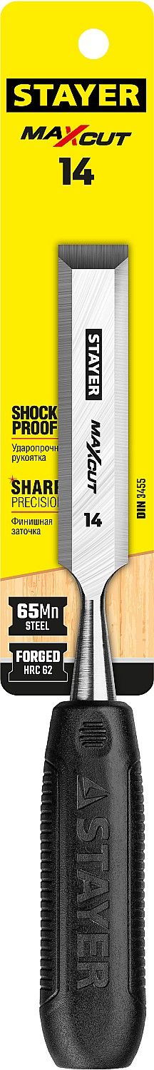 Стамеска плоская с пластиковой рукояткой 14 мм Stayer Max-Cut Master 1820-14 - фото