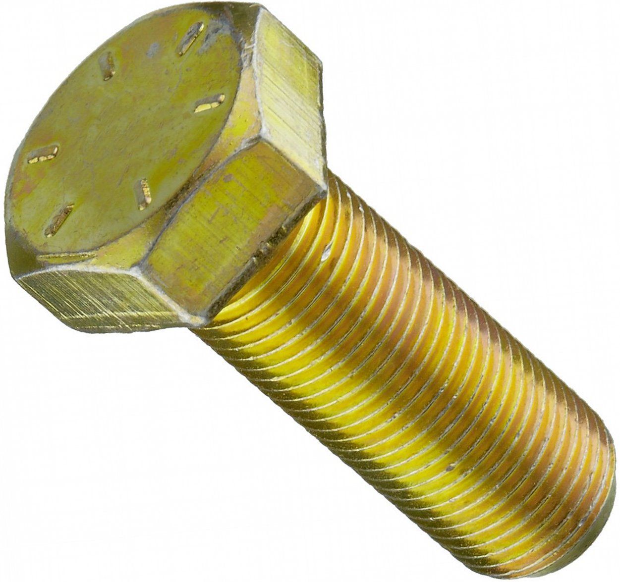 Болт дюймовый UNF 3/8-24 x 1 1/8 (29 мм) DIN 933, класс прочности 10.9 (Grade 8), желтый цинк - фото