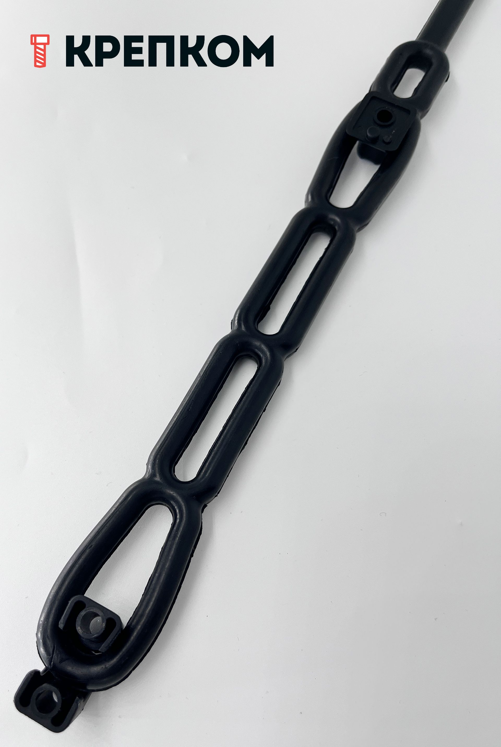 Замок-защелка гибкая с демпфером L=370 мм, нагрузка 16 кг, B335, эластомер - фото