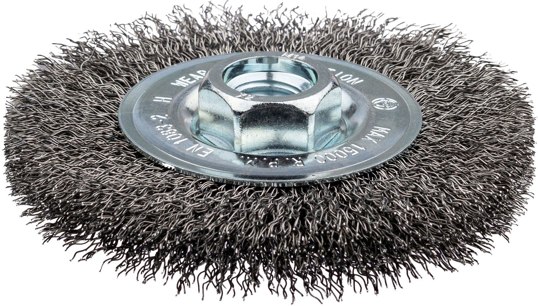 Щетка дисковая гофрированная для УШМ 125 мм М14 № 70 Профоснастка Мастер 20107003, сталь  - фото