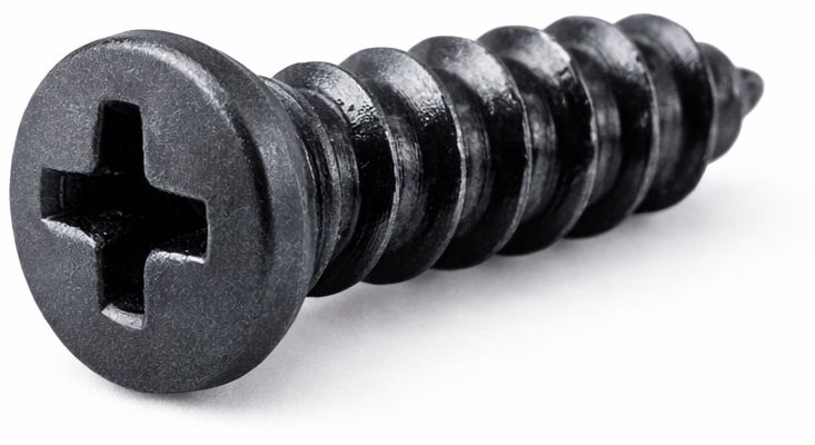 Шуруп 1х3 с плоской шляпкой и острым концом (черный) - фото