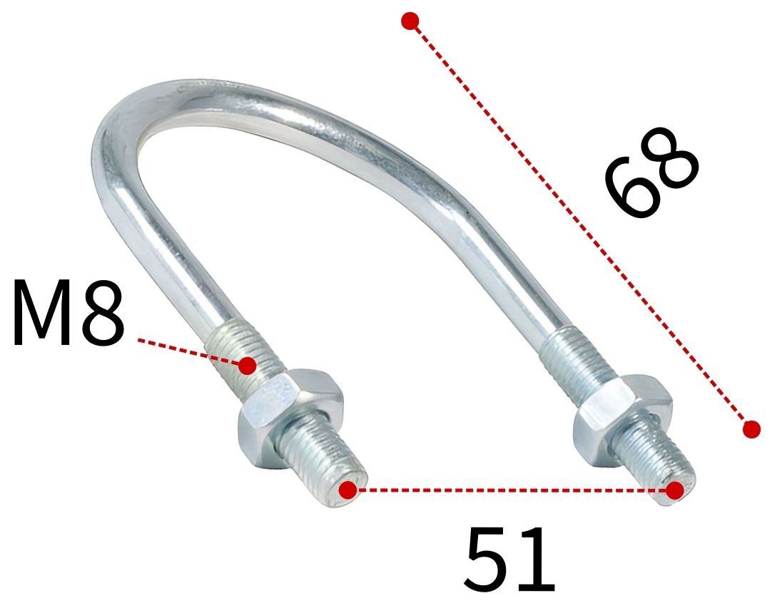 Монтажная скоба с метрической резьбой 33-42 (1 1/4") Fischer ETR 024420, оцинкованная сталь - фото