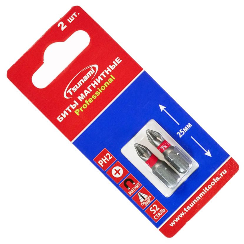 Набор бит PH2 25 мм Professional Tsunami T26020010PH2025 - фото