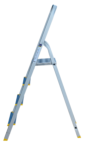 Стремянка анодированная 4 ступени Алюмет APA7004, алюминий - фото