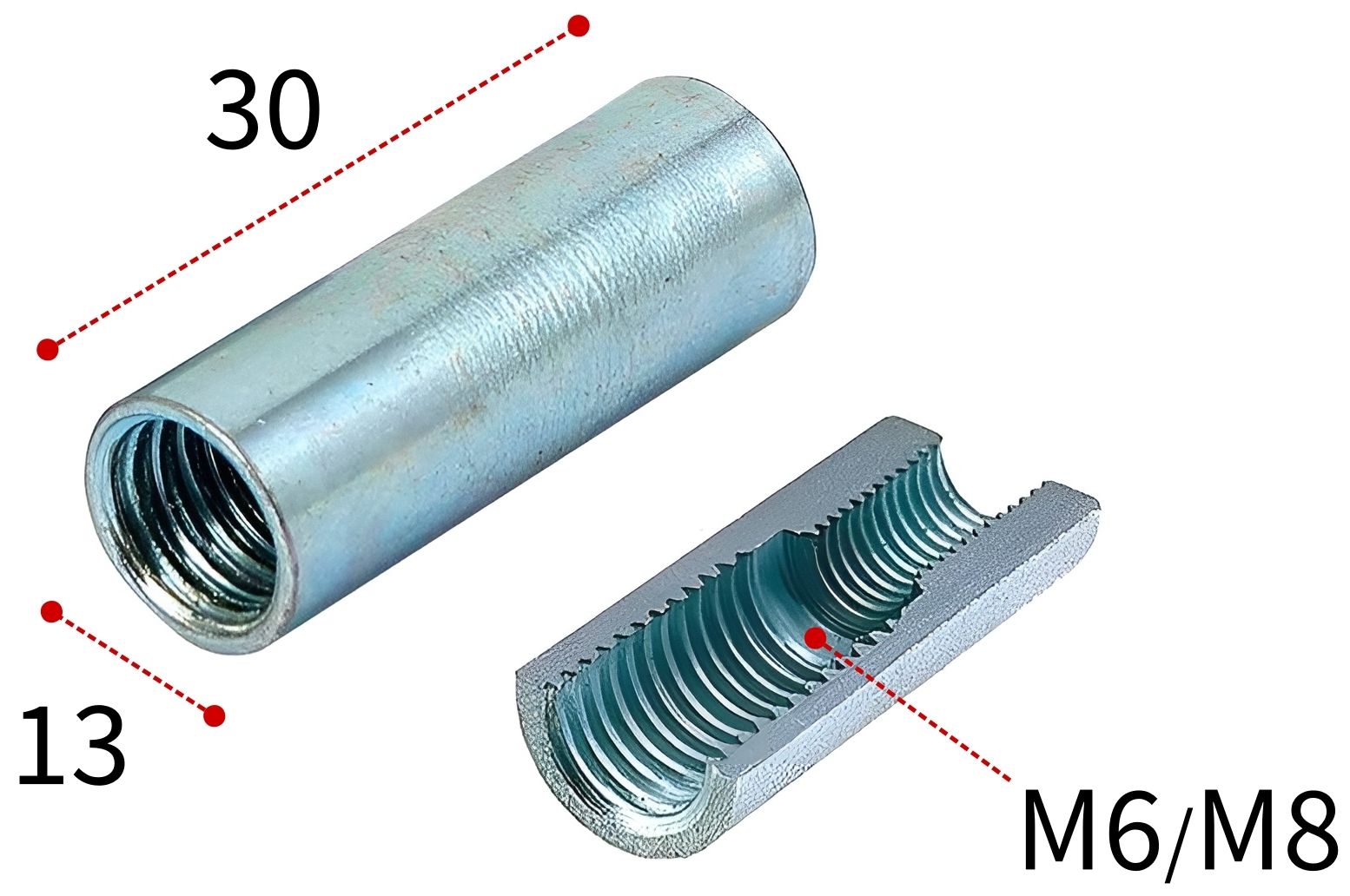 Муфта переходная М6/М8 30 мм MUPRO 113441 - фото