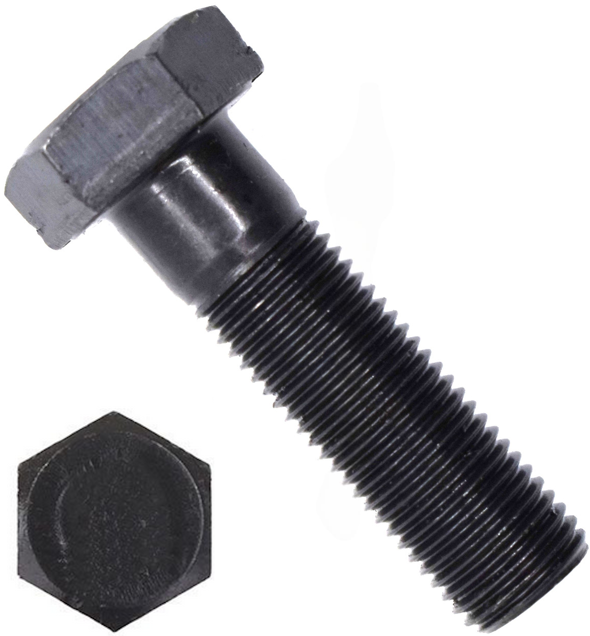 Болт шестигранный с неполной резьбой М10х1,5х35 DIN 960 (ISO 8765) класс прочности 12.9, оксидированный - фото