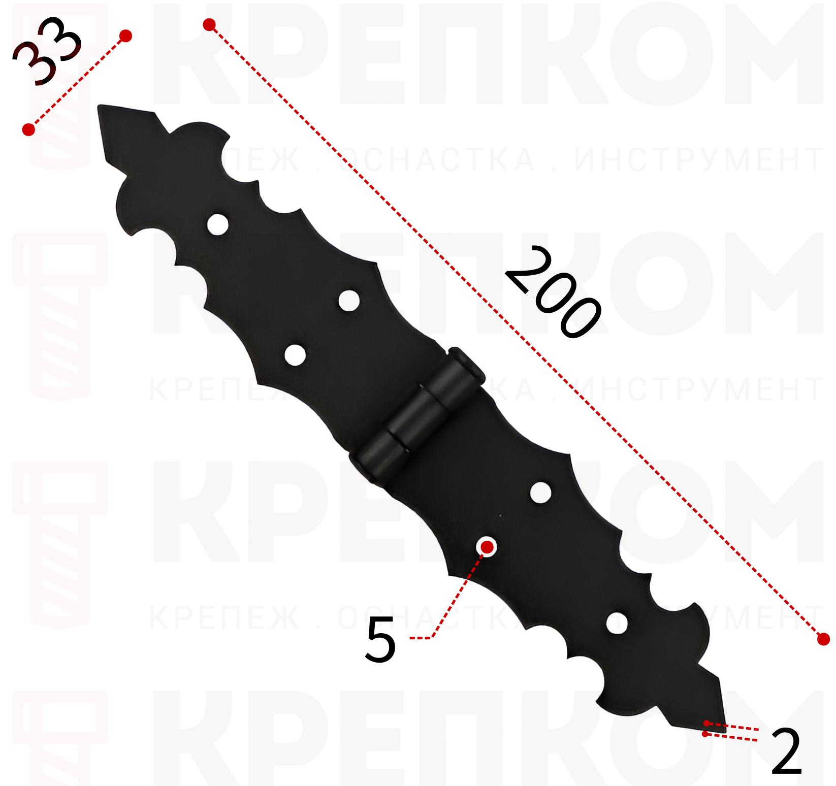 Петля декоративная французская Domax ZFD200C (89452) - фото